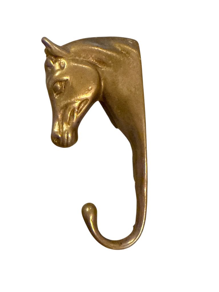 Brass Horse Head Hooks / Hangers - Set of 4