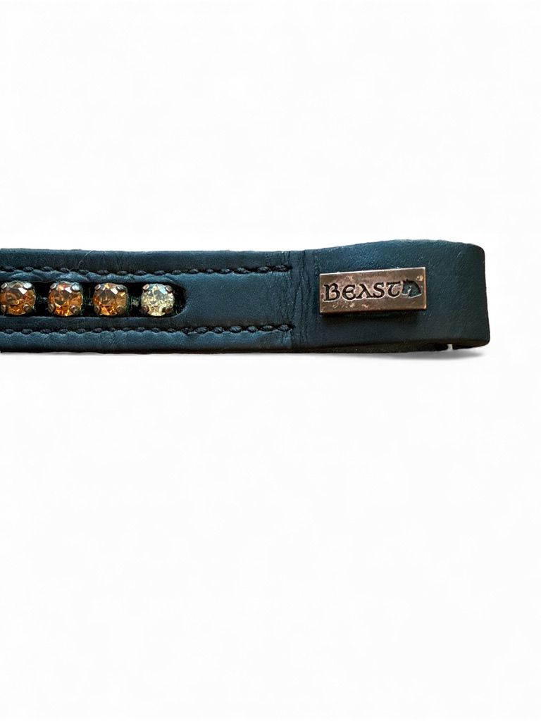 Beasties Brilliance Crystal Straight Browband Copper Chestnut, Full Size 17