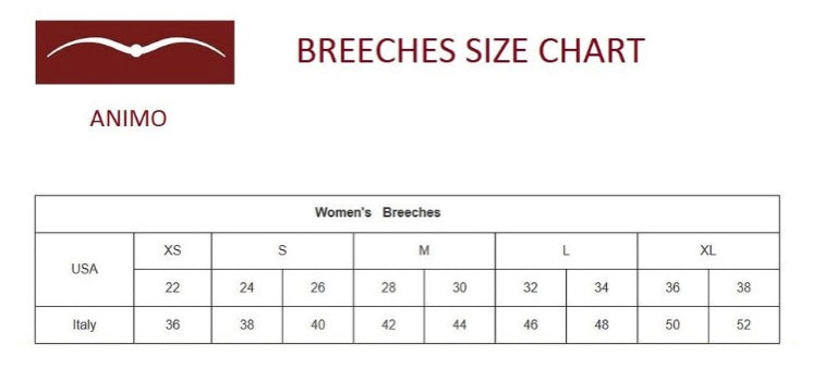 Animo Naspre Women's Knee Grip Breeches Tan Size IT40 US26