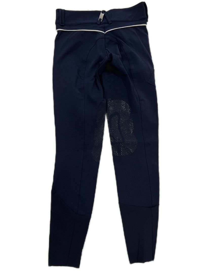 For Horses Betty Girl's Knee Grip Breeches - Navy / Size Youth 12