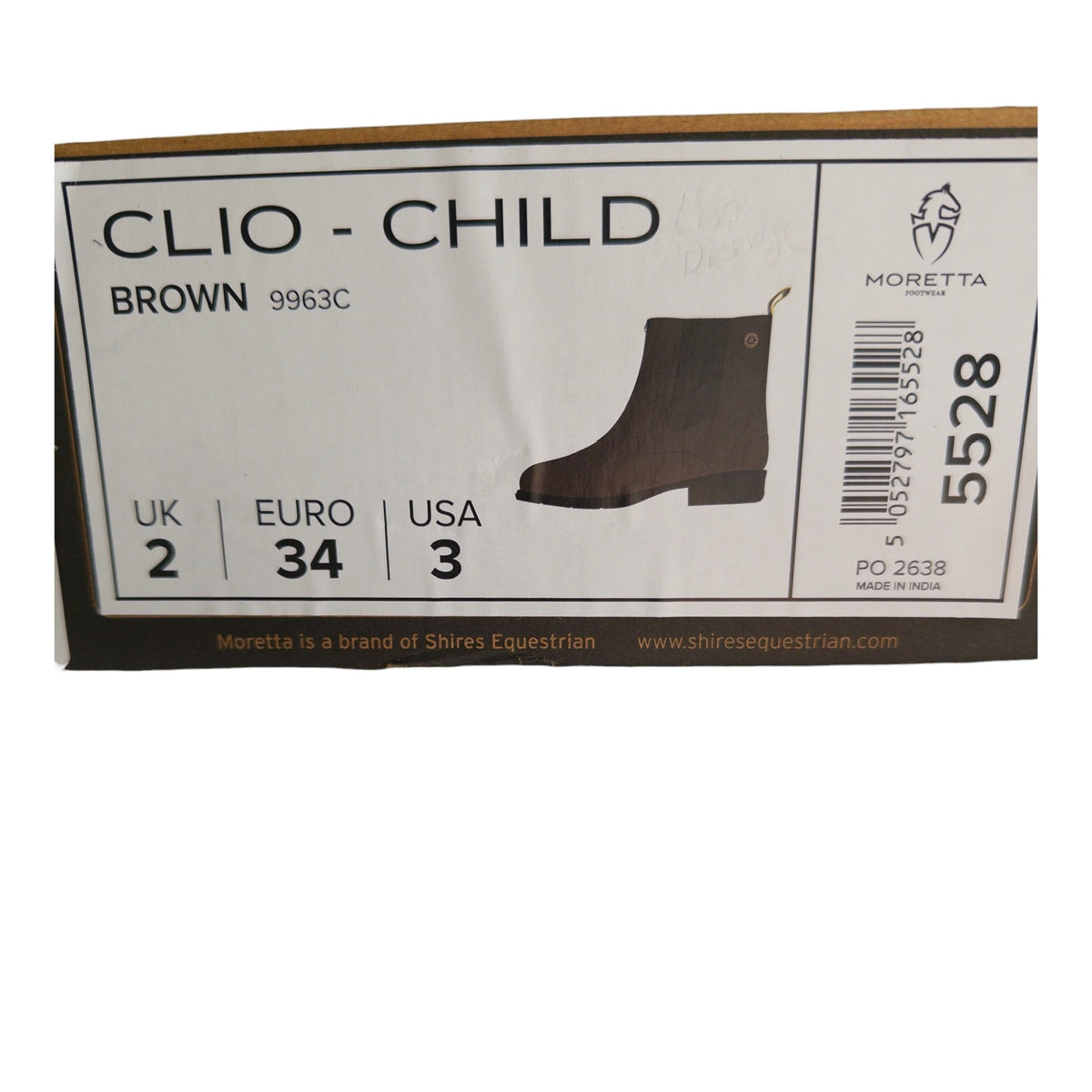 Moretta Clio Child Paddok Boots Brown Kid's US 3 - NEW
