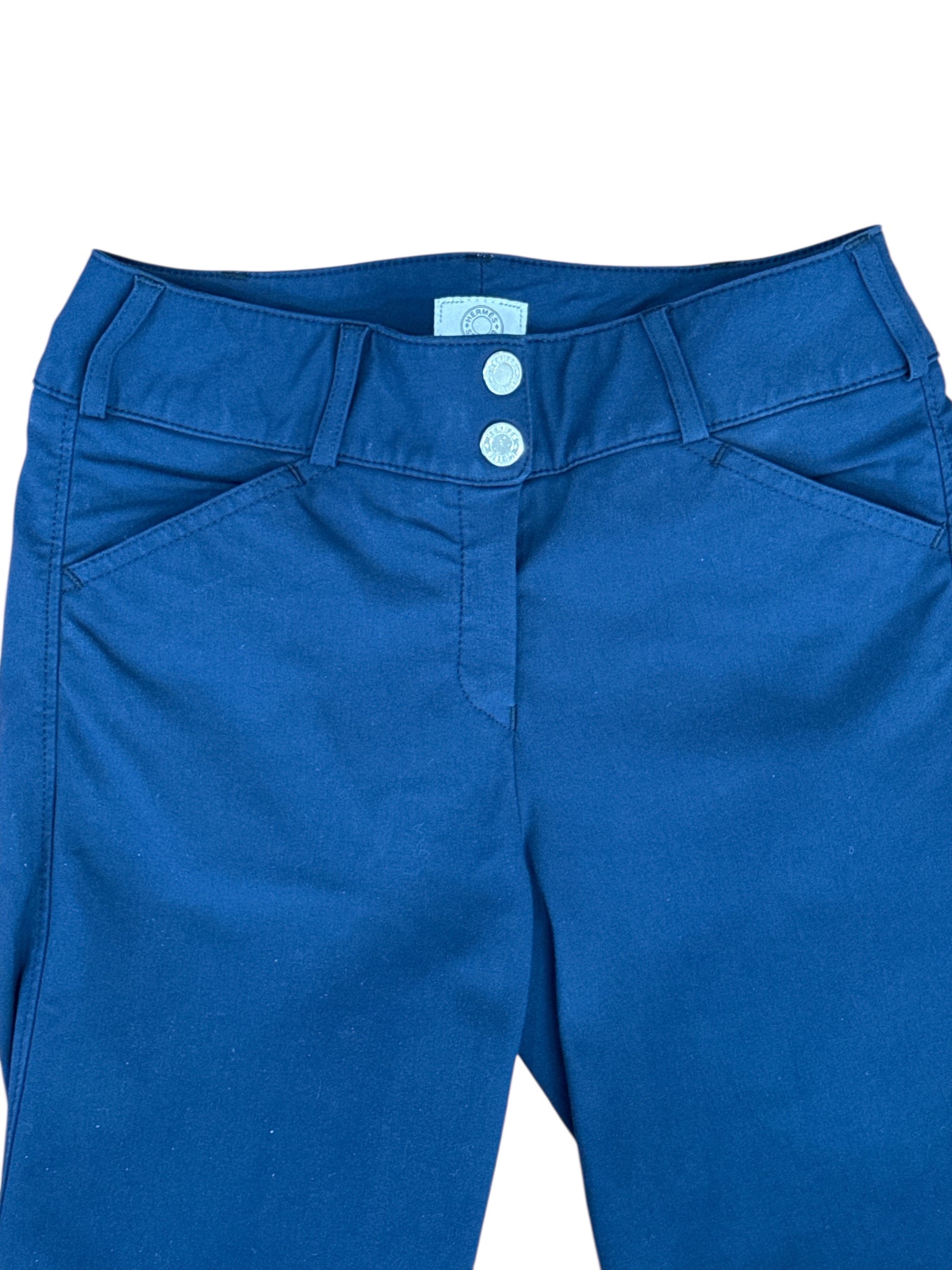 Hermes Women's Knee Patch Jump Breeches - Blue / Size US 26 (FR 36)