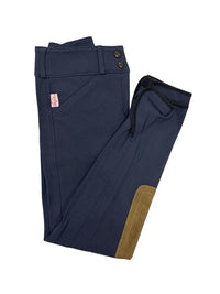 The Tailored Sportsman Youth Trophy Hunter - Sailor Blue / Tan Knee Patch Breeches - Size 16 Regular (style #3960)
