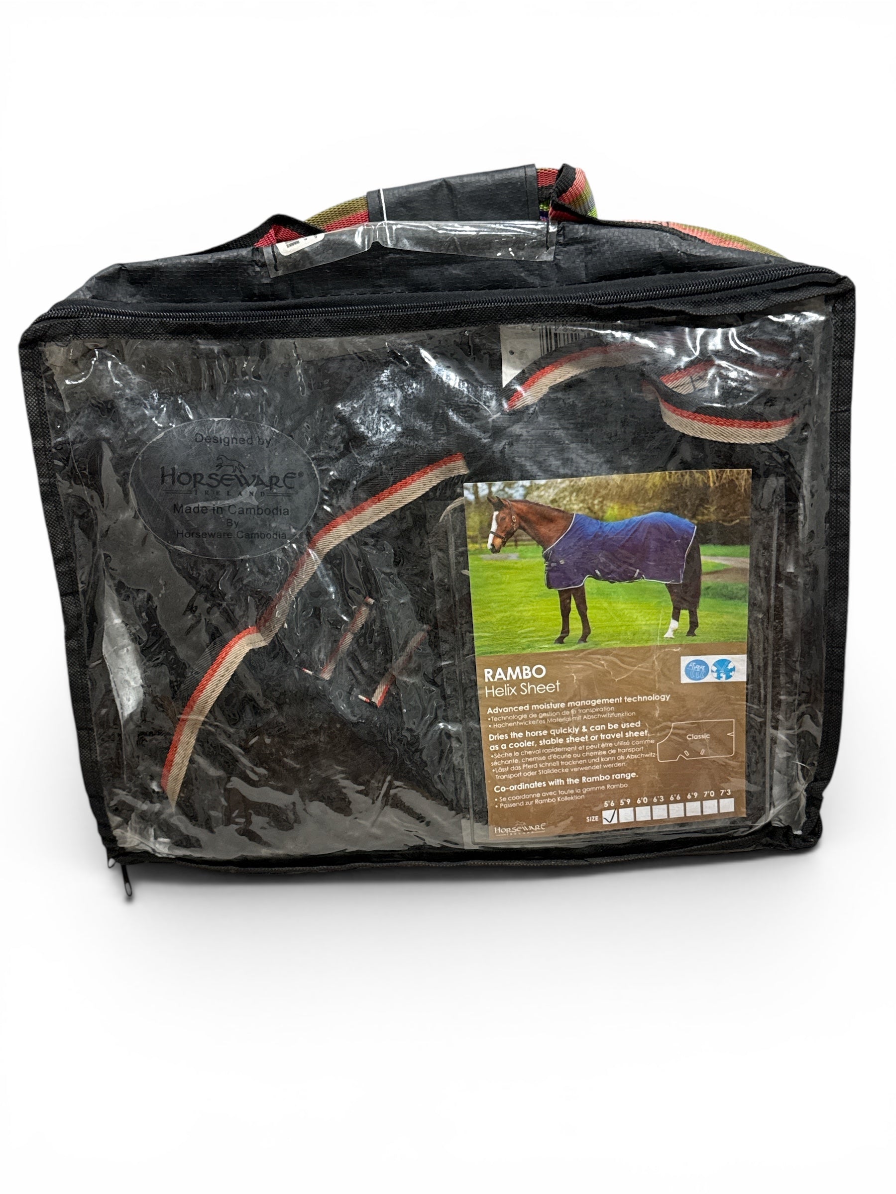 Horseware Rambo Helix Stable Sheet Pony Black Size US 66" / UK 5'6" NEW