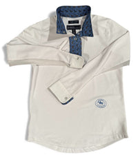 Essex Classics Girls’ Talent Yarn Long Sleeve Show Shirt - White / Size Youth Medium