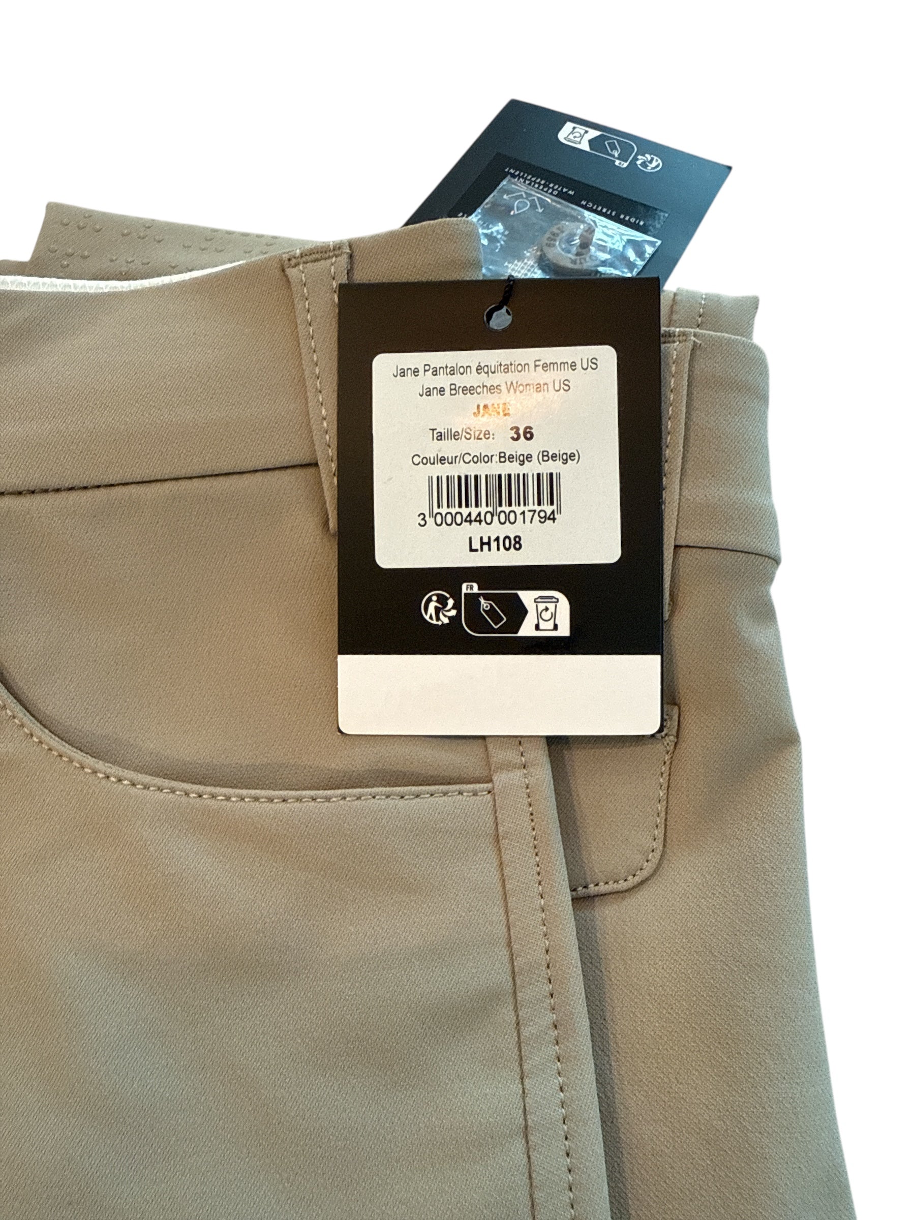 Harcour Women's "Jane" Beige / Tan Hunter and Equitation Breeches FR36 / US26 NEW