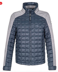 Equiline Men's Padded Jacket Navy and Grey Size Medium