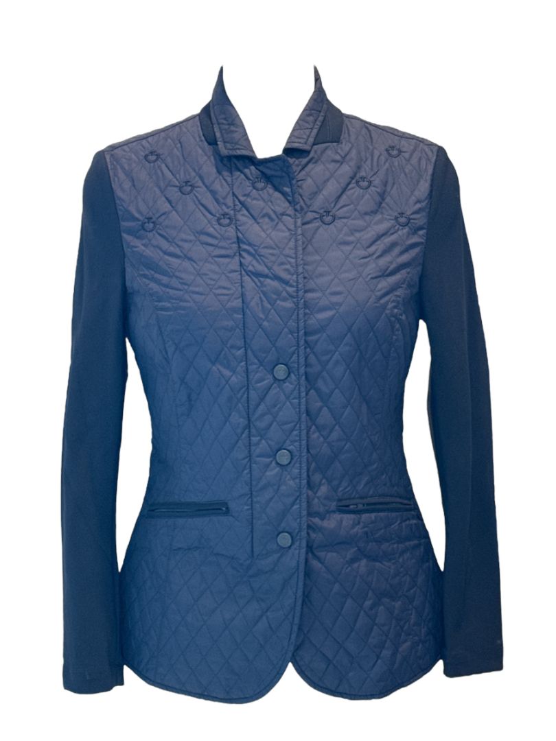 Cavalleria Toscana Quilted Women's Jacket - Navy Blue / Size Small