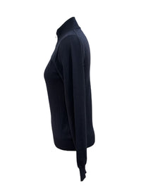 Cavalleria Toscana Logo 1/4 Zip Pullover Wool Blend Sweater Navy Blue Medium