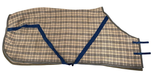 Original Baker Blanket 5/A Size 78 Baker Plaid, Navy Trim
