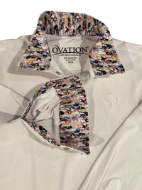 Ovation Kids Ellie Long Sleeve Show Shirt  - White / Size Youth Medium