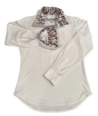 Ovation Kids Ellie Long Sleeve Show Shirt  - White / Size Youth Medium