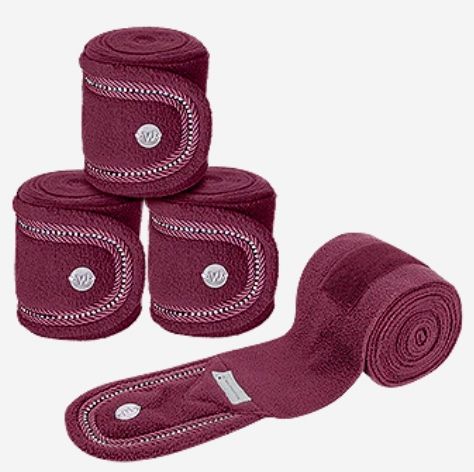 Waldhausen Nepal Fleece Bandage Polo Wraps - Burgundy Red /  One Size NEW