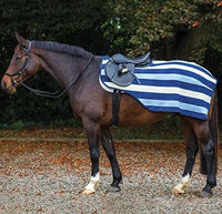 Horseware Ireland Rambo Fleece Navy Stripe Exercise / Competition Blanket - Blue Stripe / Size Large