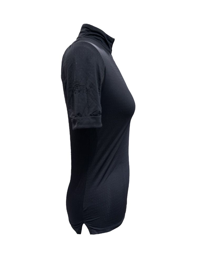 Kastel Denmark Women’s Short Sleeve 1/4 Zip Sun Shirt - Black /Size Small