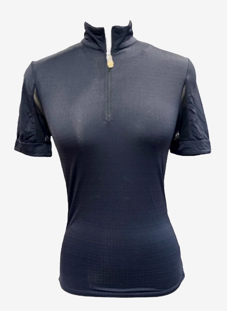Kastel Denmark Women’s Short Sleeve 1/4 Zip Sun Shirt - Black /Size Small