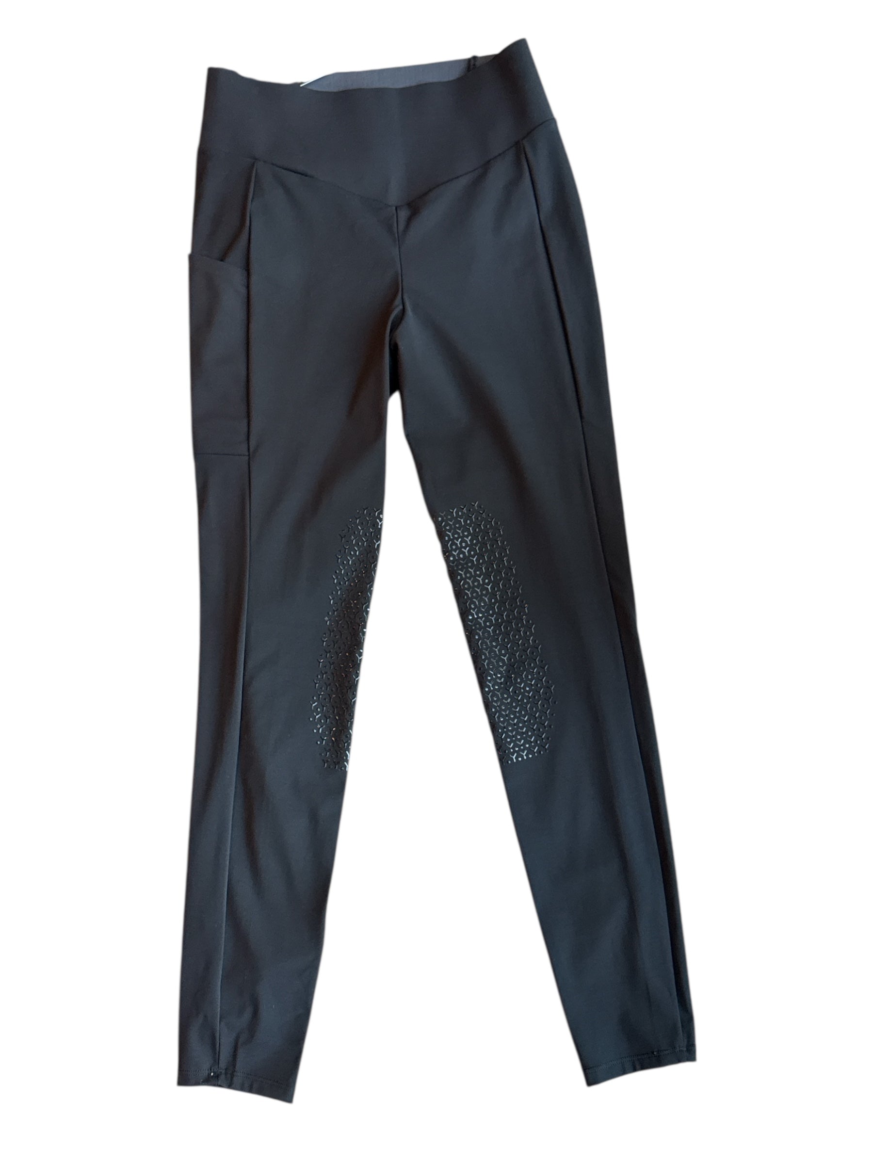 Equiline Ginocchio Women's Knee Grip Leggings - Black / Size Large  NEW