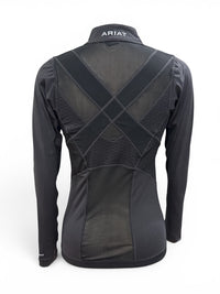 Ariat Women's Ascent 1/4 Zip Baselayer Training Shirt - Black / Size Small