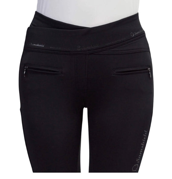 Samshield Women's Riding Leggings Alpha Winter, Full-Grip, Winter Black Size 38 (US 28)