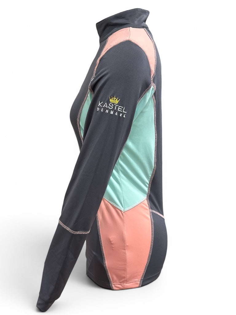 Kastel Denmark Color Block Longsleeve Training Shirt Grey/Peach/Mint Green Small