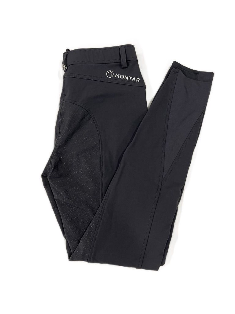 Montar Femke Yati Mid Rise Crystal Lians Full Grip Breeches, Brown Grey Size 38/US 26