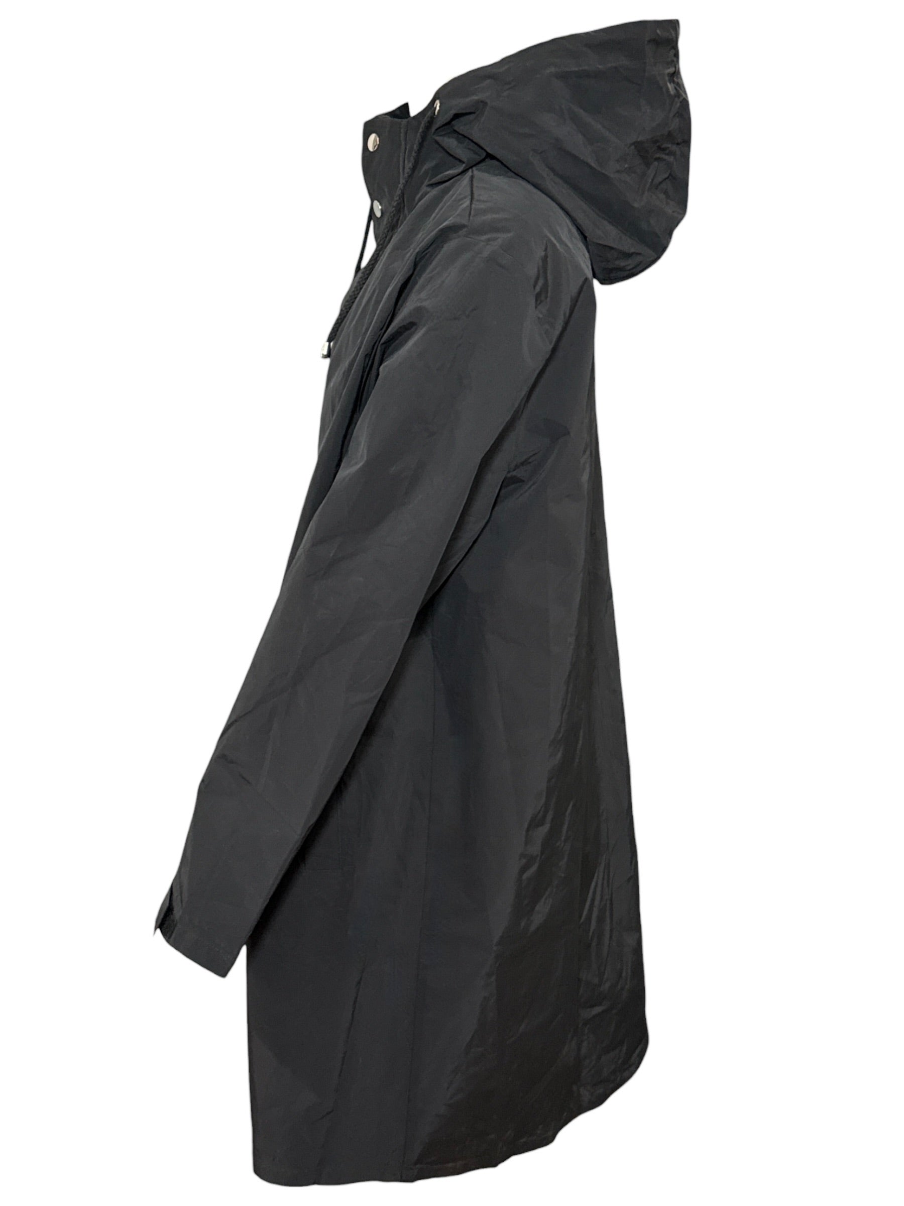 Black Long Rain Coat / Jacket / Shell Size Medium   NEW