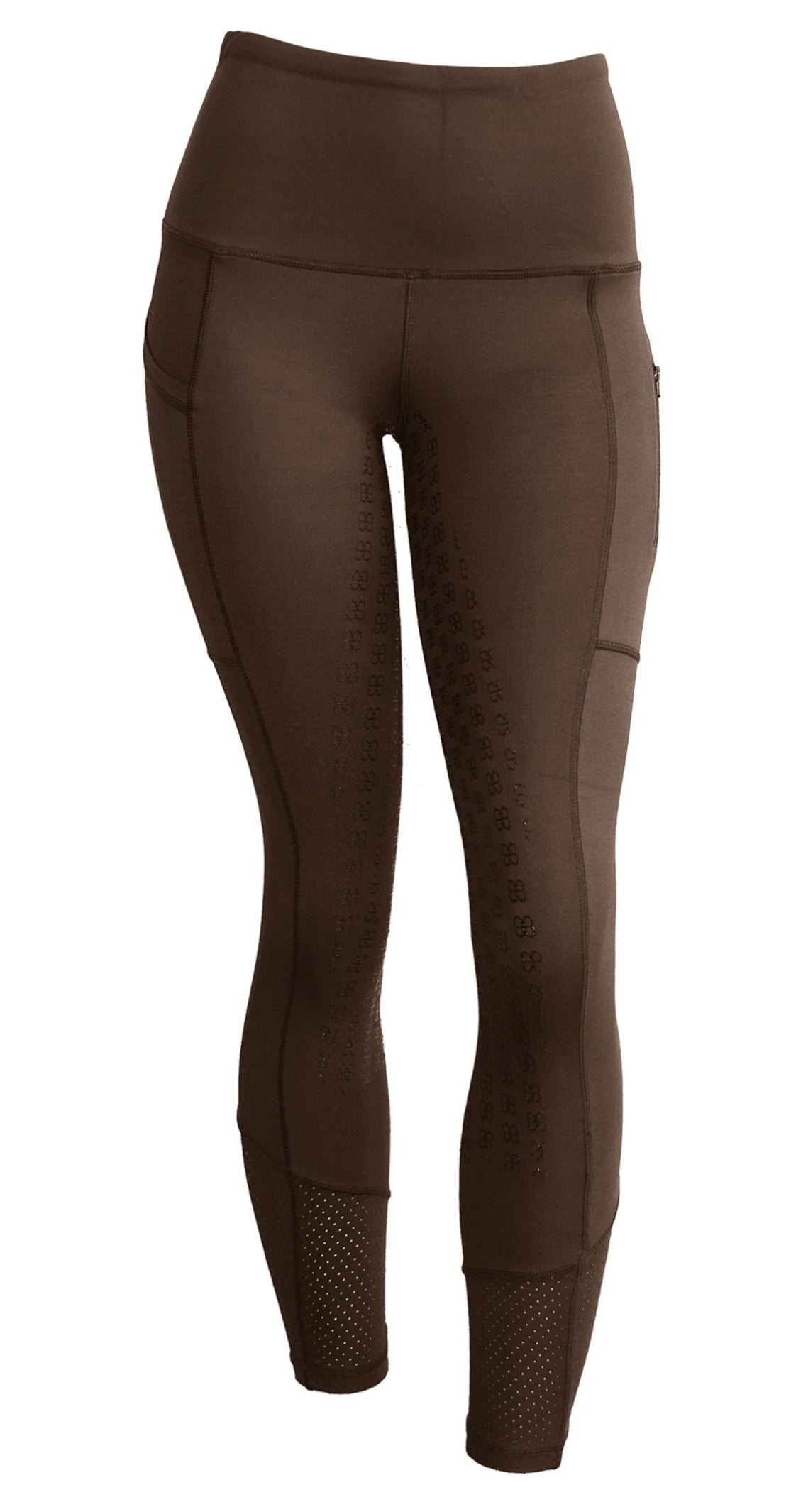 Barn and Beyond Equestrian Calypso Knee Grip Leggings - Brown / Size XL NEW