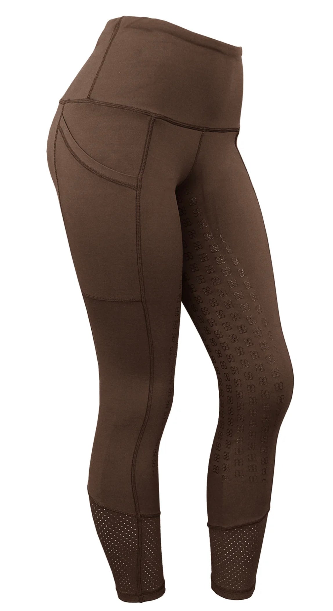 Barn and Beyond Equestrian Calypso Knee Grip Leggings - Brown / Size Medium NEW