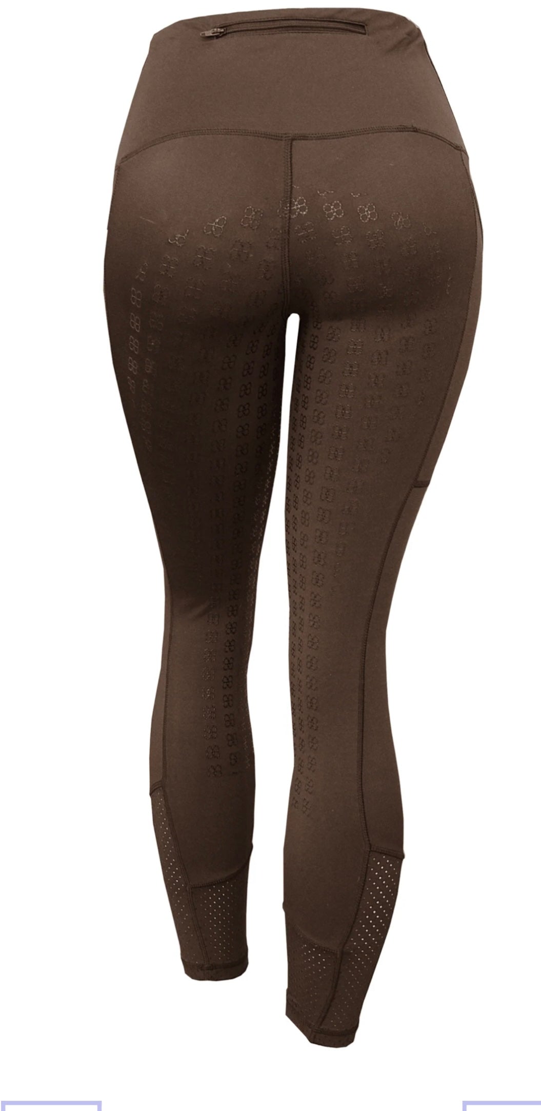 Barn and Beyond Equestrian Calypso Knee Grip Leggings - Brown / Size Medium NEW