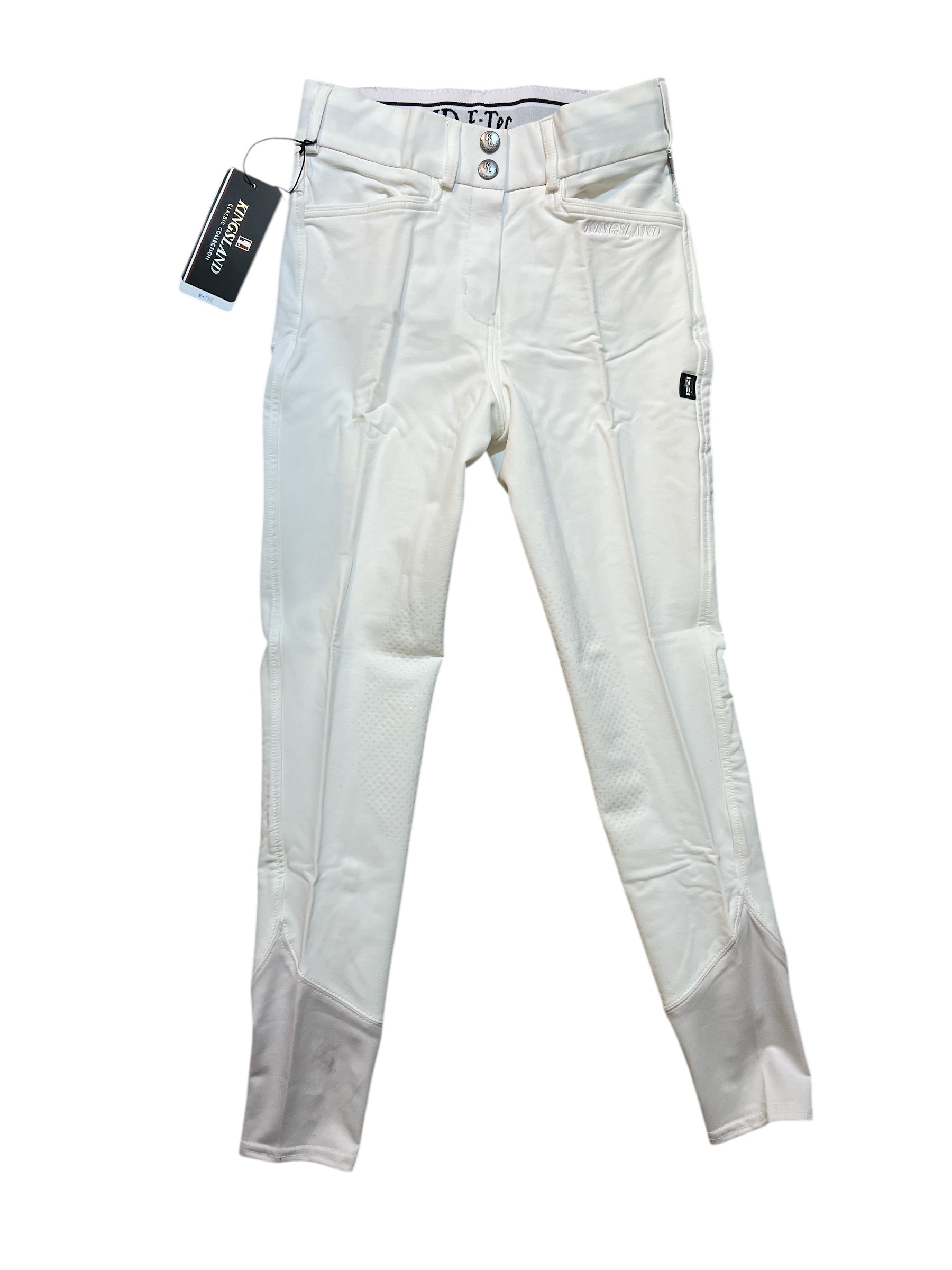 Kingsland Women's Classic Collection KLkadi Knee Grip Riding Breeches - White / Size EU 42 (US 32) NEW