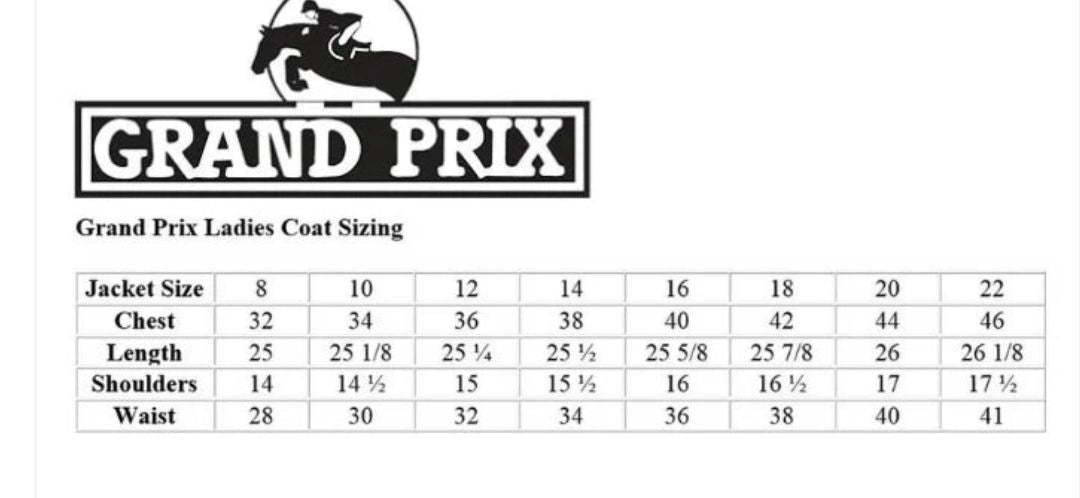 Grand Prix EQJ Classic Sport Show Coat - Navy / Size 8R (US 2) NEW