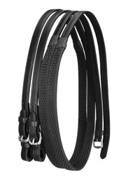 Nunn Finer Soft Grip Rubber Reins - Black Full/Horse Size