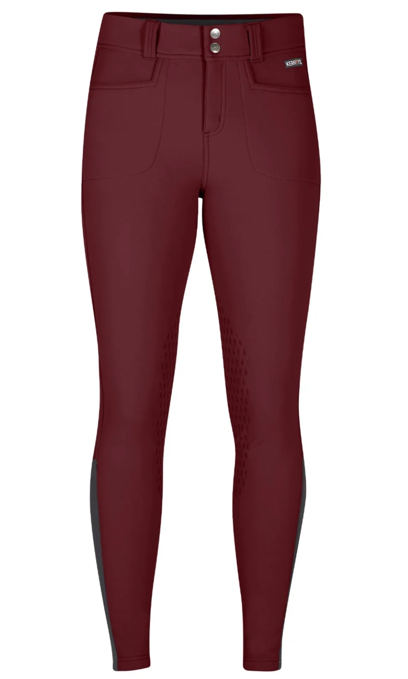 Kerrits Women's Three-Season Tailored Fleece Full Seat Breeches - Sangria / Burgundy - Size Small