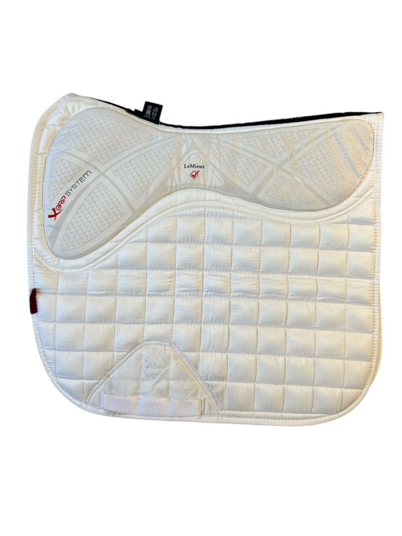 LeMieux X-Grip Twin Sided Dressage Square White Saddle Pad- Large