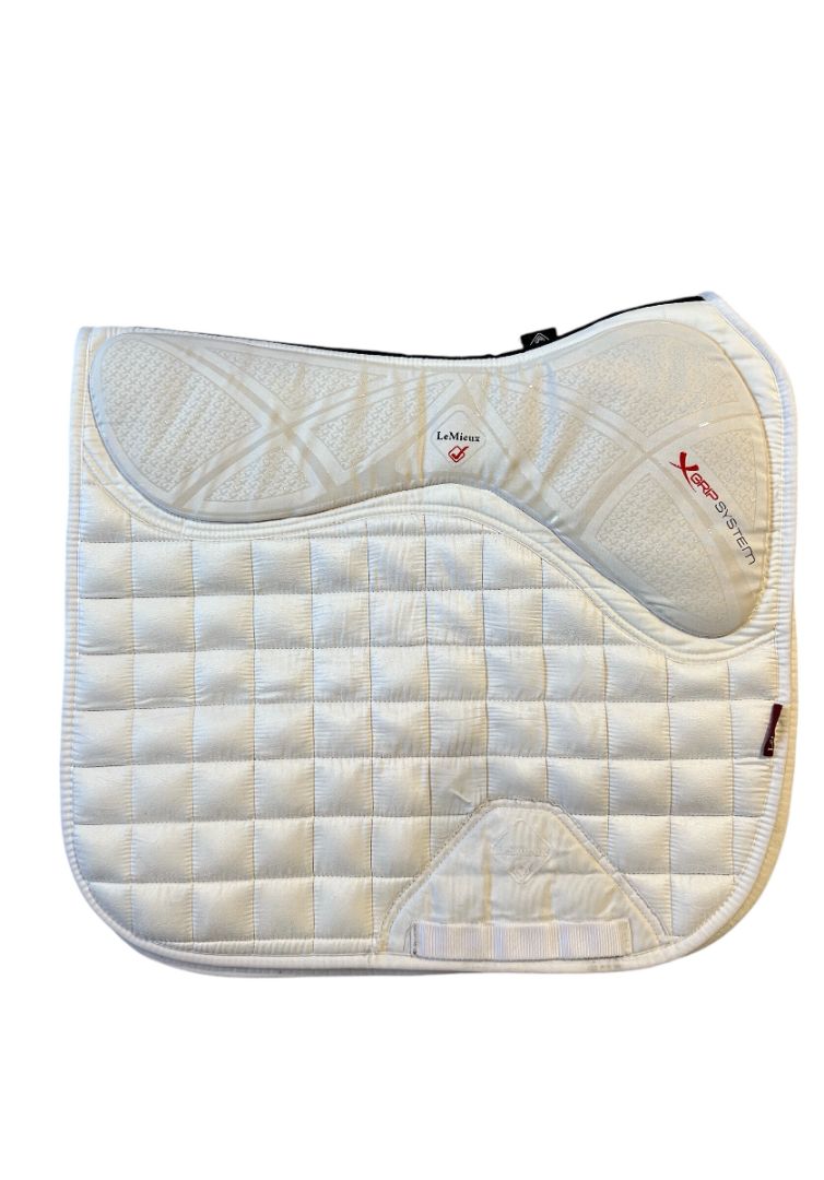 LeMieux X-Grip Twin Sided Dressage Square White Saddle Pad- Large