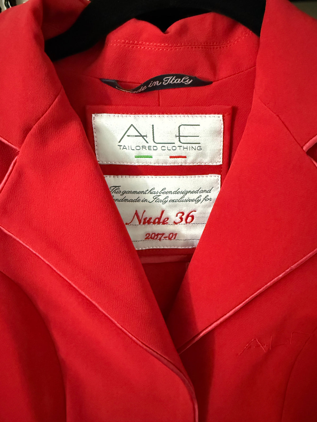 ALE Tailor Made Custom Show Coat "The Nude" Sample - IT 36 / Red
