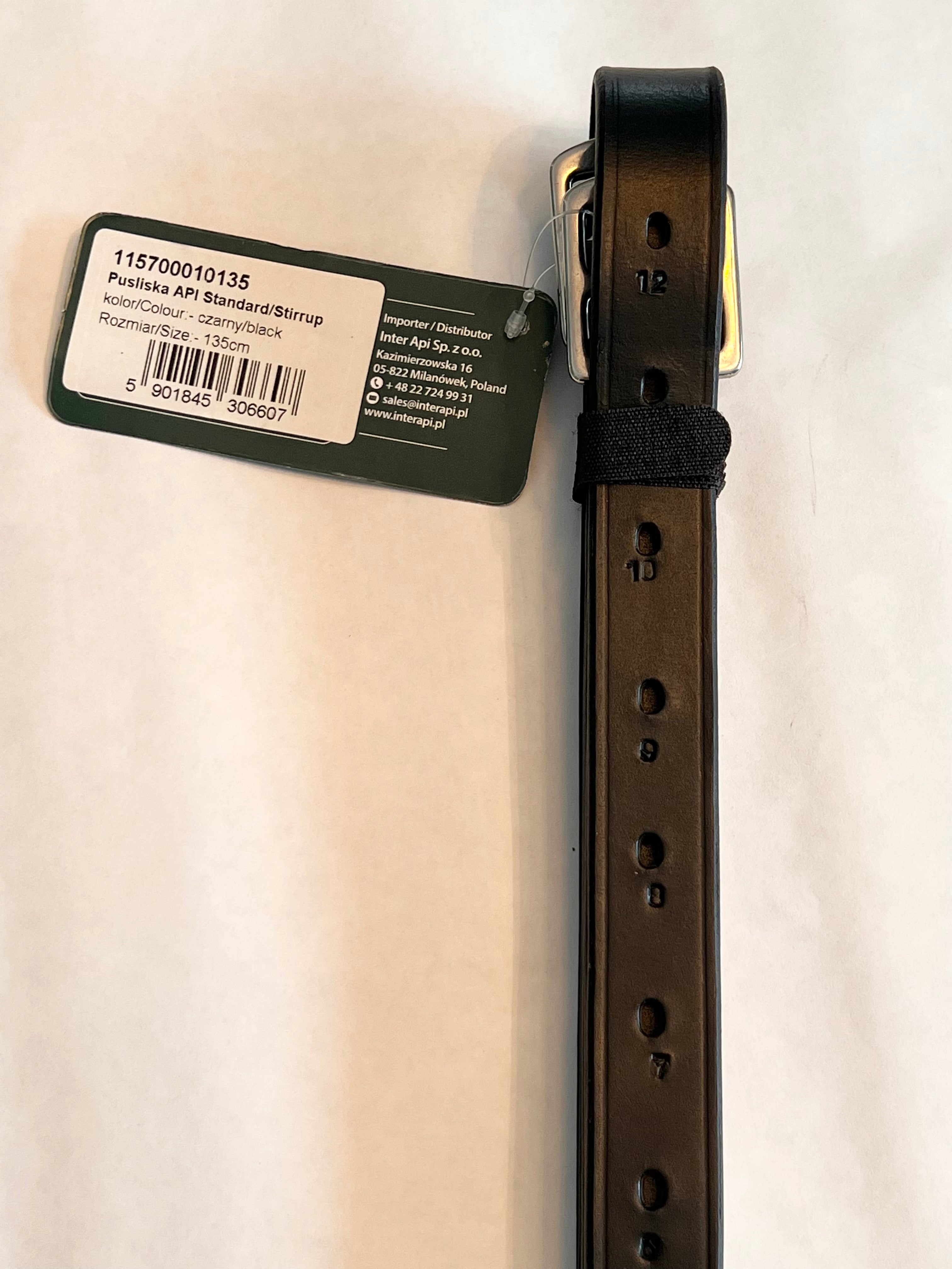 API Stirrup Leathers Pair/Black 135 CM
