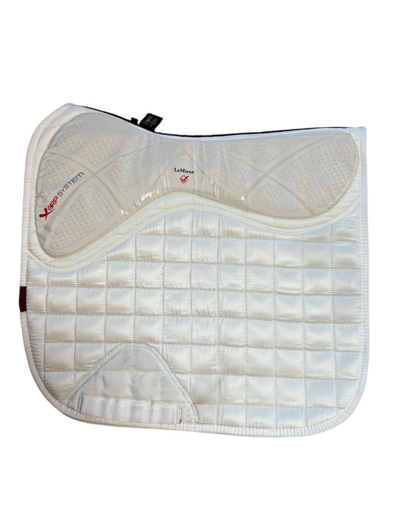 LeMieux X-Grip Twin Sided Dressage Square White Saddle Pad- Large