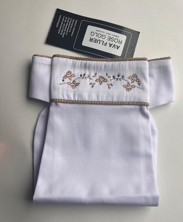 Fair Play Ava Fleur Stocktie White Rose Gold / Size Small NEW