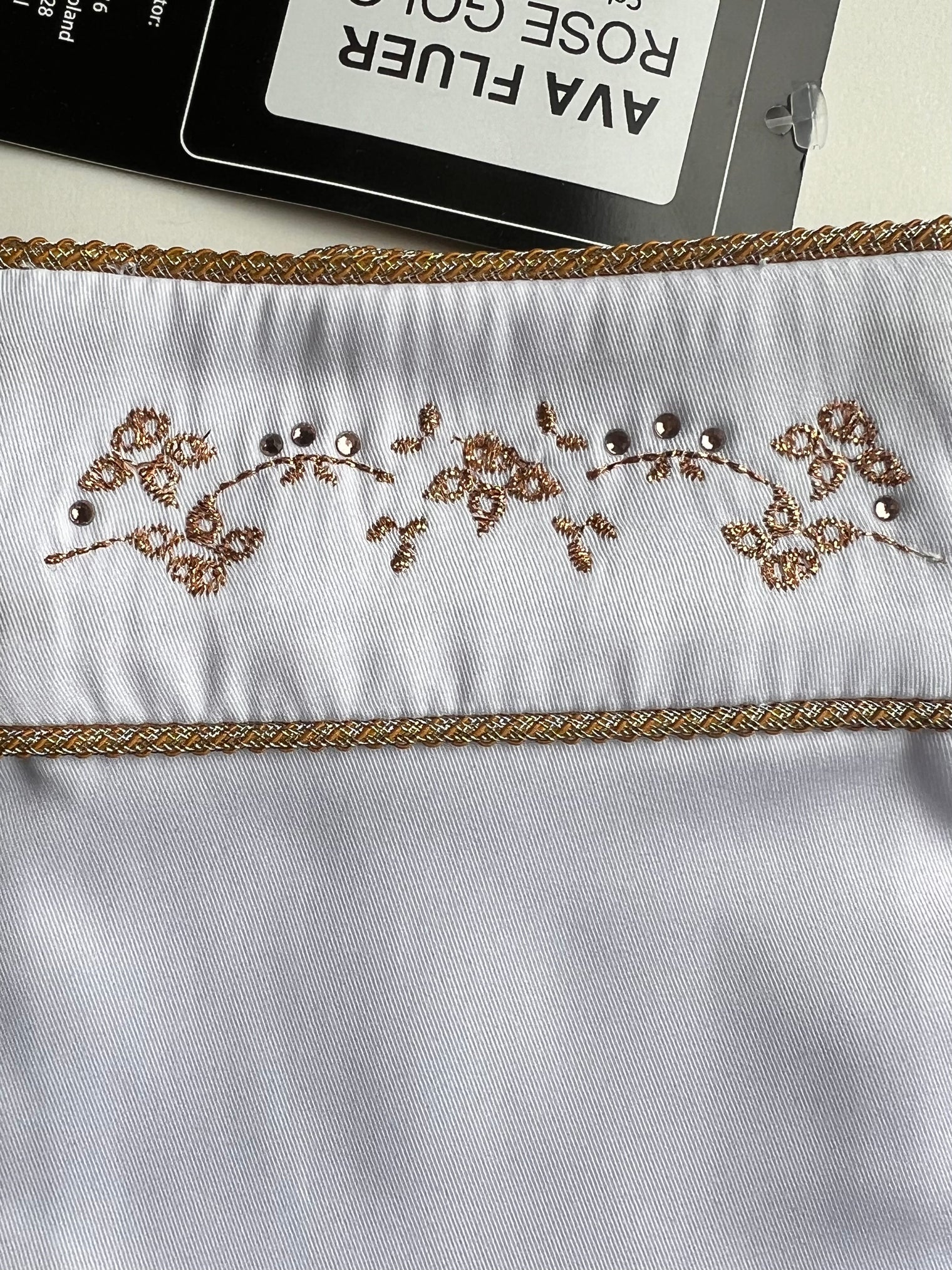 Fair Play Ava Fleur Stocktie White Rose Gold / Size Small NEW