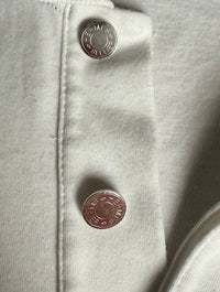 Hermes Sellier Women's H Stitch Polo Shirt - White / Size Small