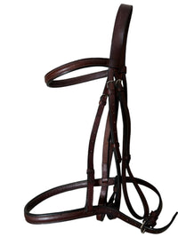 Passport Plain Raised Bridle with Braided Reins- Brown / Size Large Horse
