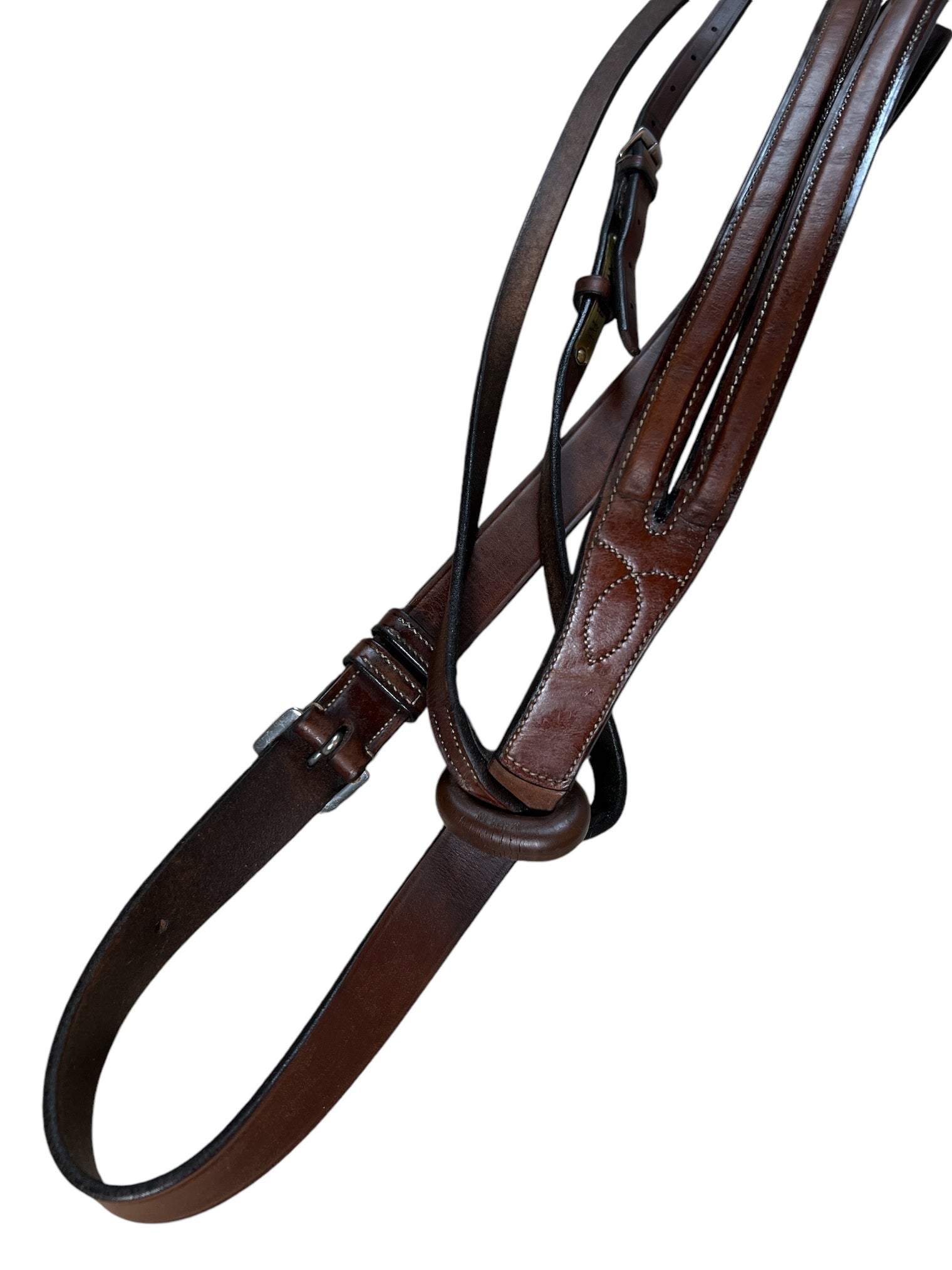 Bobby's English Tack Raised Fancy Running Martingale - Cognac - Size Full