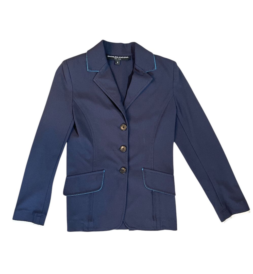 Charles Ancona Girls Classic Show Coat  - Navy Blue Size 8