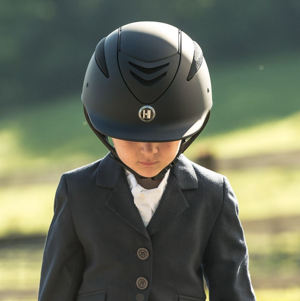 kid's equestrian helmet in black