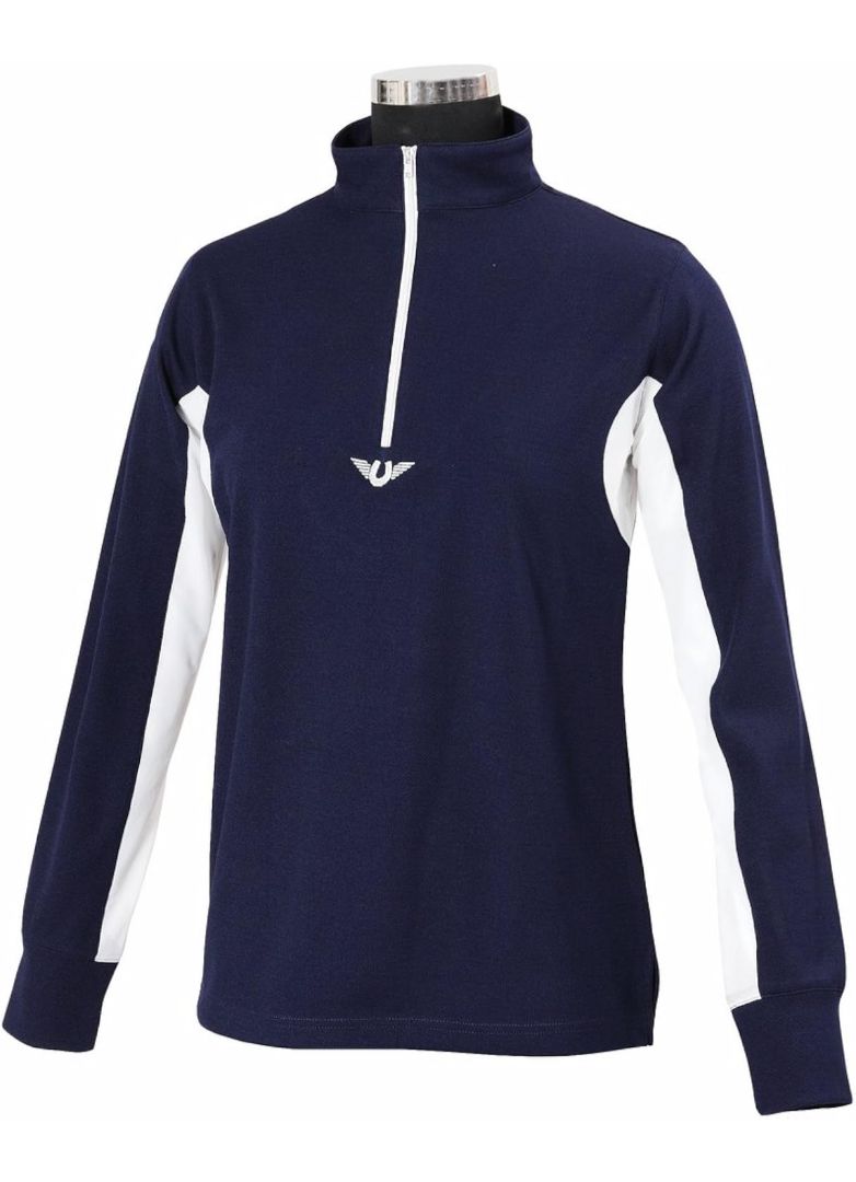 TuffRider Children's Ventilated Long Sleeve Shirt - Navy / Size Youth Large NEW