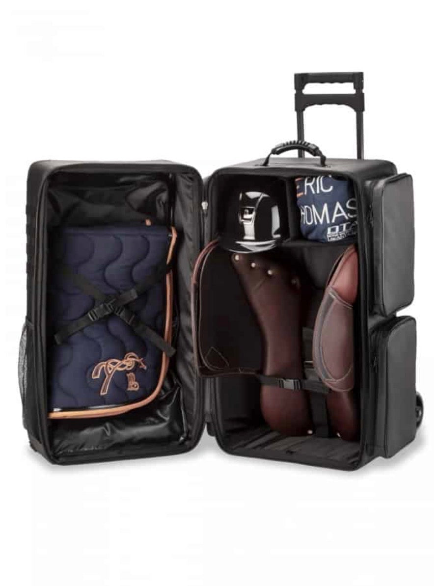 Horse & Travel Competition Suitcase Saddle Storage with Removable Trolley - Black