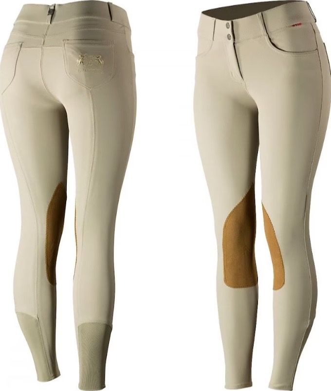 B Vertigo Women's Kimberley Knee Patch Breeches, Plaza Taupe / Tan US 28