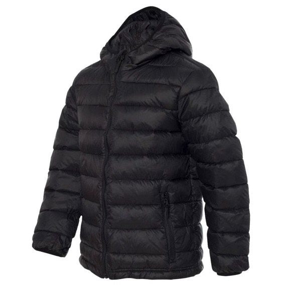 32 Degrees Packable Hooded Down Kids Jacket Weatherproof Black / Size Youth Small (8) NEW