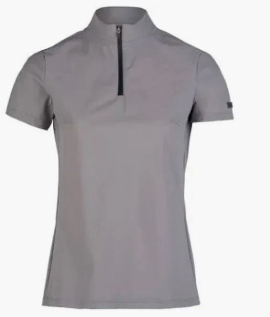 Grey Horze Saphira Short Sleeve Shirt Grey - Size US 4